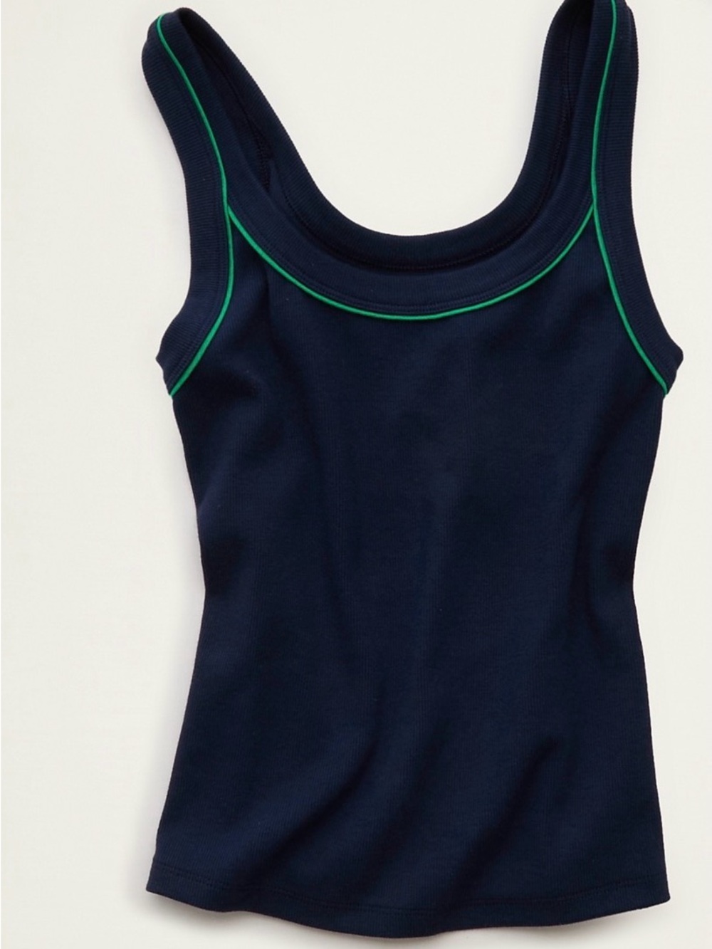 American Eagle Outfitters Navy Tank with Green Trim